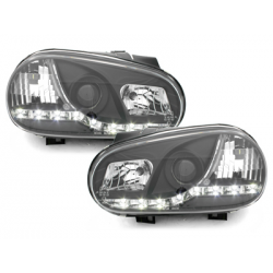 Phares LED DRL VW Golf IV 97-04 Noir