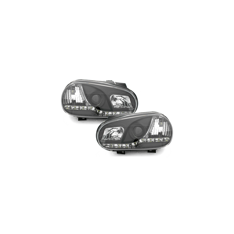 Phares LED DRL VW Golf IV 97-04 Noir