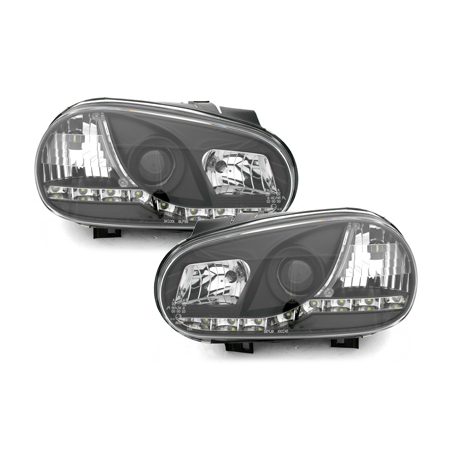 Phares LED DRL VW Golf IV 97-04 Noir