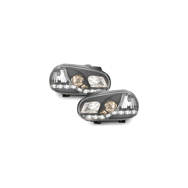 Phares LED DRL VW Golf IV 98-02 Noir