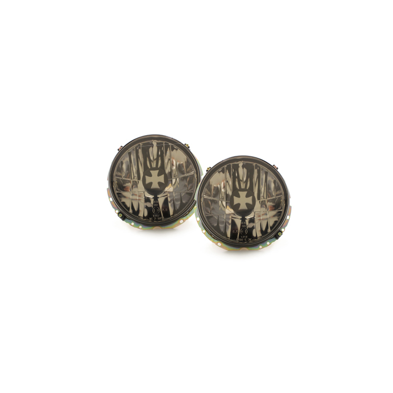 Phares VW Golf I 74-83 Iron Crosscap_Linse Noir chrome