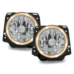 Phares VW Golf II 83-93  avec anneaux lumineux  Chrome