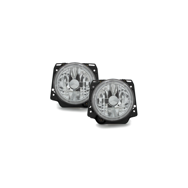 Phares VW Golf II 83-93  avec anneaux lumineux  Chrome