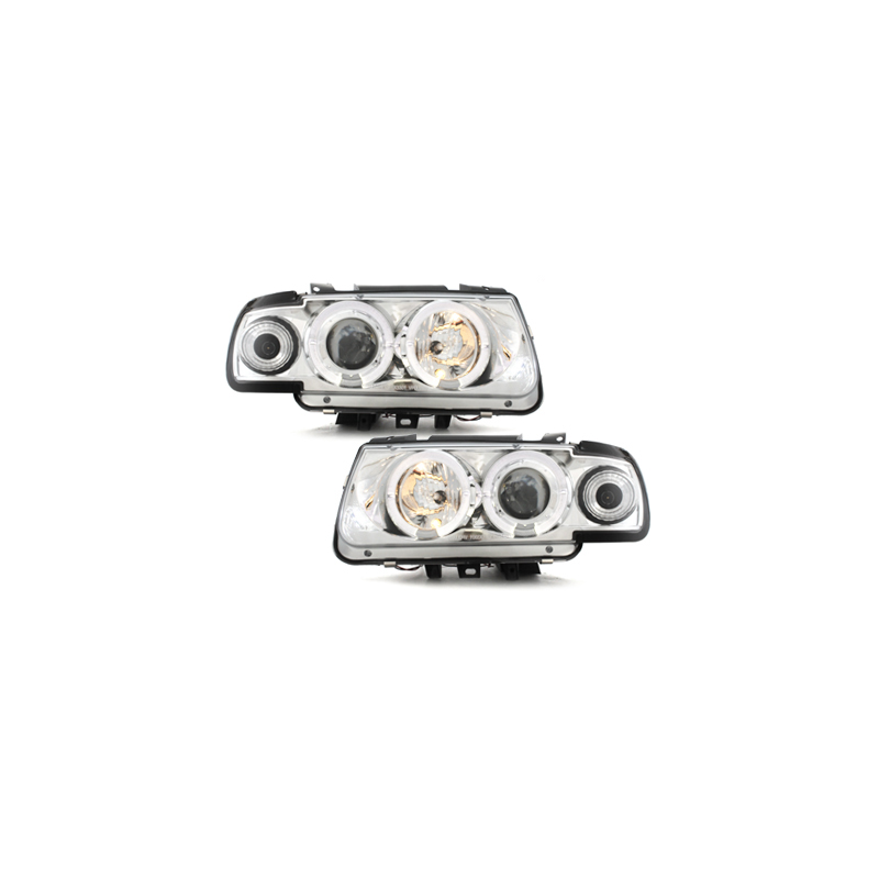 Phares VW Polo 6N 95-98  avec anneaux chrome
