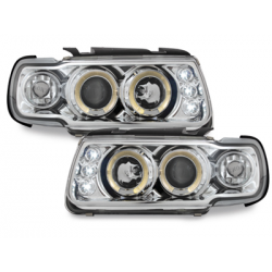 Phares VW Polo 6N 95-98 2 (Cercle Halo) Chrome