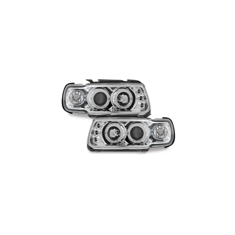 Phares VW Polo 6N 95-98 2 (Cercle Halo) Chrome