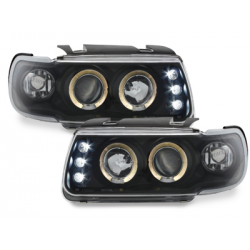 Phares VW Polo 6N 95-98 2 (Cercle Halo) Noir
