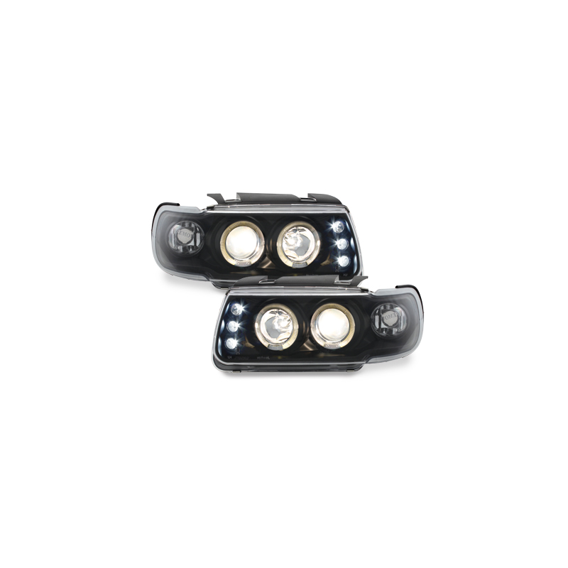 Phares VW Polo 6N 95-98 2 (Cercle Halo) Noir