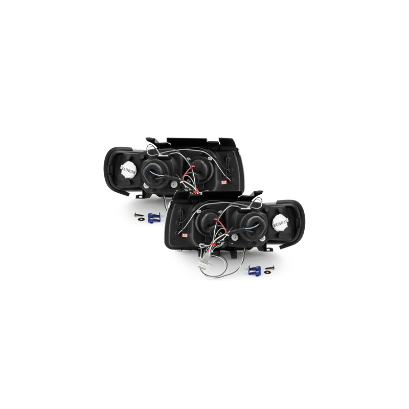 Phares VW Polo 6N 95-98 2 (Cercle Halo) Noir