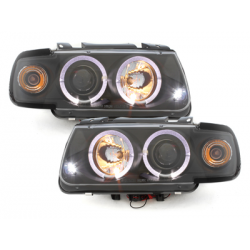 Phares VW Polo 6N 95-98 2 (Cercle Halo) Noir