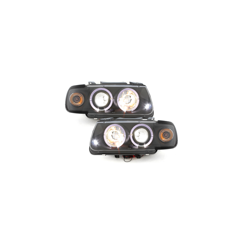 Phares VW Polo 6N 95-98 2 (Cercle Halo) Noir