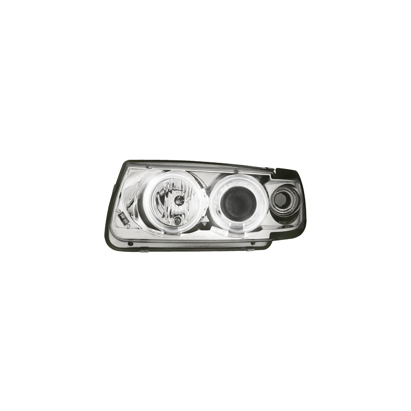 Phares VW Polo 6N 95-98  avec anneaux lumineux angel eyes CCFL  Chrome