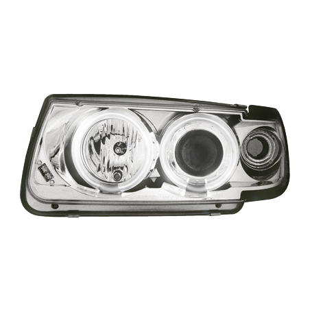 Phares VW Polo 6N 95-98  avec anneaux lumineux angel eyes CCFL  Chrome