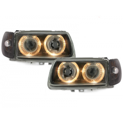 Phares VW Polo 6N 95-98 2 (Cercle Halo) Noir