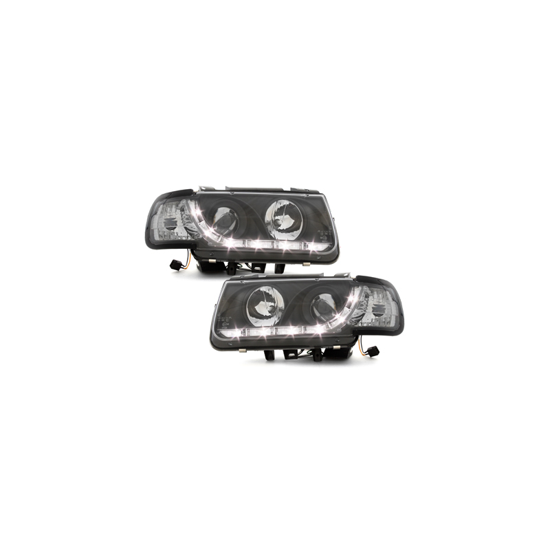 Phares bande LED VW Polo 6N 95-98 (Optique Xénon) Noir