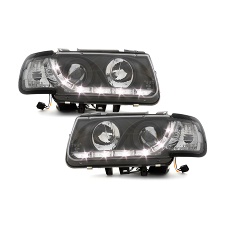 Phares bande LED VW Polo 6N 95-98 (Optique Xénon) Noir