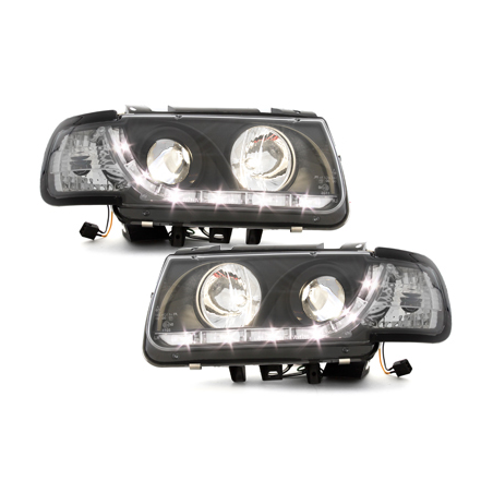 Phares bande LED VW Polo 6N 95-98 (Optique Xénon) Noir