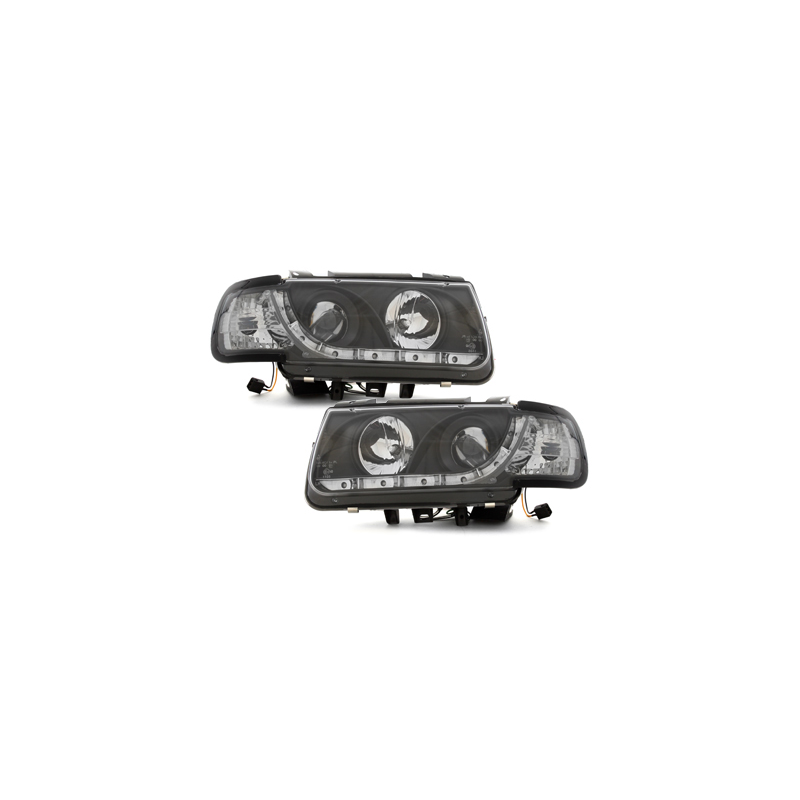 Phares bande LED VW Polo 6N 95-98 (Optique Xénon) Noir