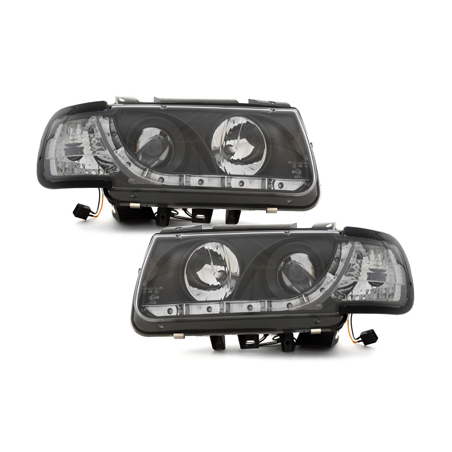 Phares bande LED VW Polo 6N 95-98 (Optique Xénon) Noir