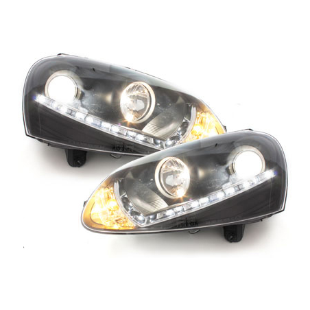  Phares DAYLINE VW Golf V DRL HID Noir -  SWV06AGXBHID