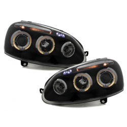  Phares VW Golf V Anneaux LED Noir -  SWV06B