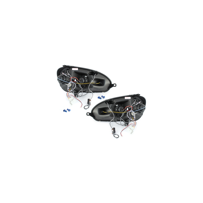  Phares VW Golf V Anneaux LED Noir -  SWV06B