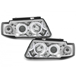 Phares avec anneaux lumineux VW Passat 3B 96-00 Chrome