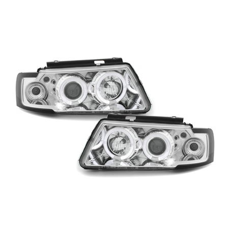 Phares avec anneaux lumineux VW Passat 3B 96-00 Chrome