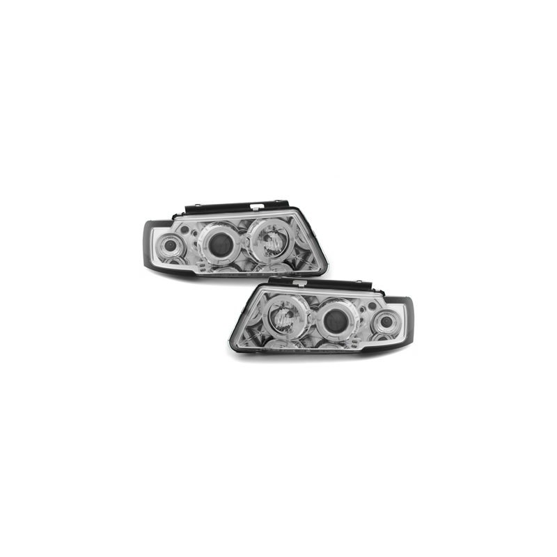 Phares avec anneaux lumineux VW Passat 3B 96-00 Chrome
