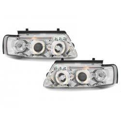 Phares avec anneaux lumineux VW Passat 3B 96-00 Chrome