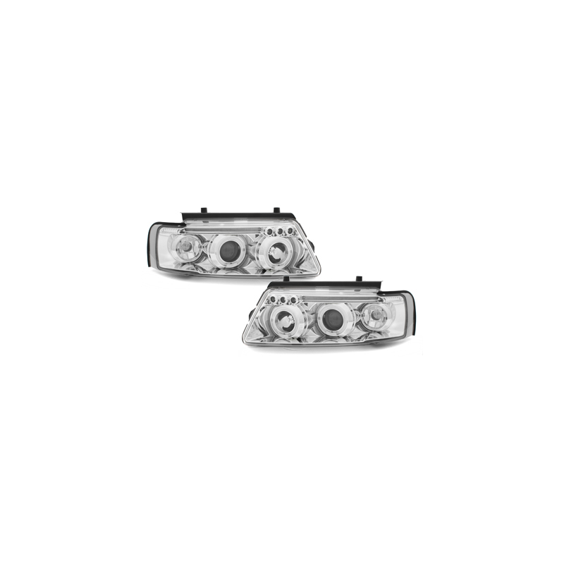 Phares avec anneaux lumineux VW Passat 3B 96-00 Chrome