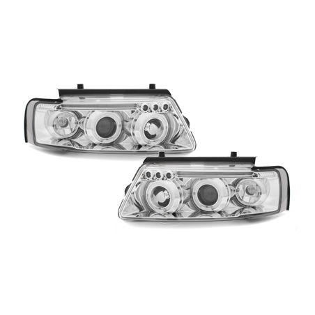 Phares avec anneaux lumineux VW Passat 3B 96-00 Chrome