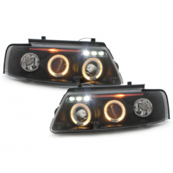Phares avec anneaux lumineux VW Passat 3B 96-00 Noir