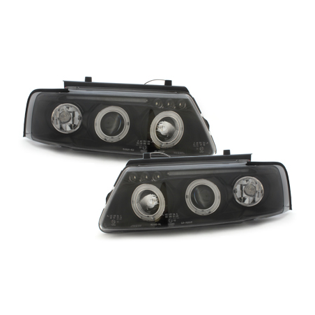 Phares avec anneaux lumineux VW Passat 3B 96-00 Noir