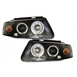 Phares avec anneaux lumineux VW Passat 3B 96-00 Noir