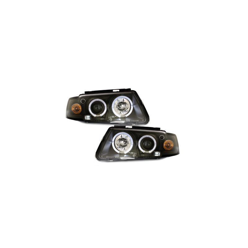 Phares avec anneaux lumineux VW Passat 3B 96-00 Noir