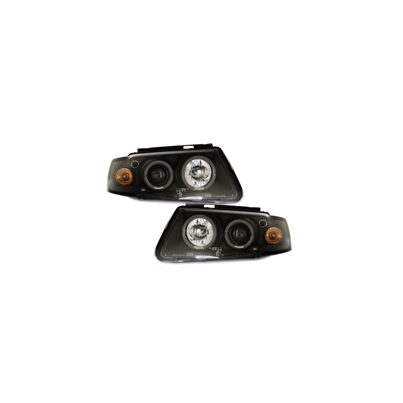Phares avec anneaux lumineux VW Passat 3B 96-00 Noir