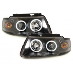 Phares VW Passat 3B 96-00  avec anneaux lumineux angel eyes CCFL  Noir