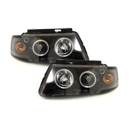 Phares VW Passat 3B 96-00  avec anneaux lumineux angel eyes CCFL  Noir