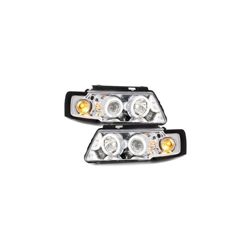 Phares VW Passat 3B 96-00  avec anneaux lumineux angel eyes CCFL  Chrome
