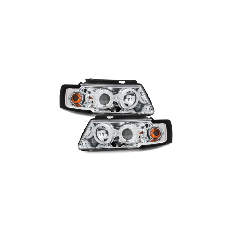 Phares VW Passat 3B 96-00  avec anneaux lumineux angel eyes CCFL  Chrome