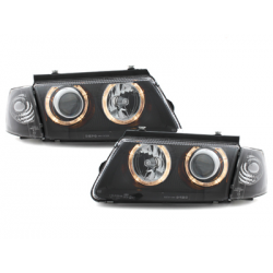 Phares avec anneaux lumineux VW Passat 3B 96-00 Noir
