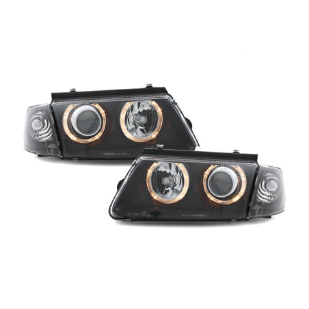 Phares avec anneaux lumineux VW Passat 3B 96-00 Noir