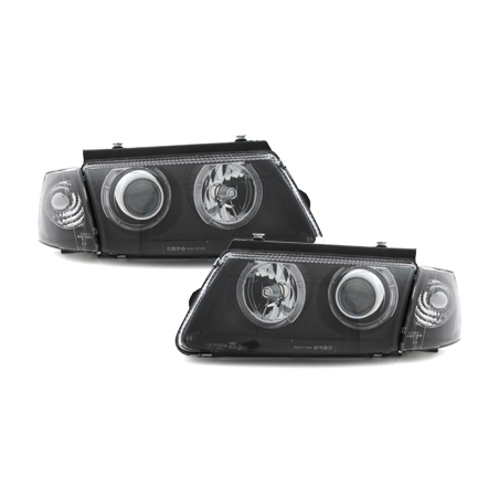 Phares avec anneaux lumineux VW Passat 3B 96-00 Noir