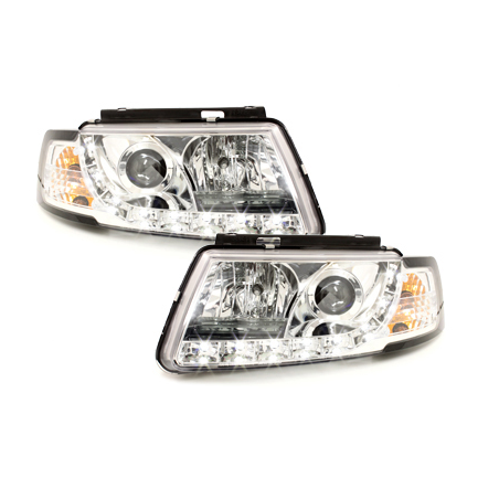 Phares LED DRL VW Passat 3B 96-00 Chrome