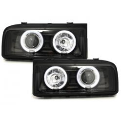 Phares VW Corrado 87-95  avec anneaux lumineux angel eyes CCFL Noir