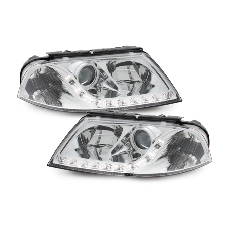 Phares LED DRL VW Passat 3BG 00-04 Chrome