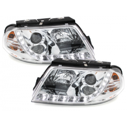Phares LED DRL VW Passat 3BG 00-04 Chrome