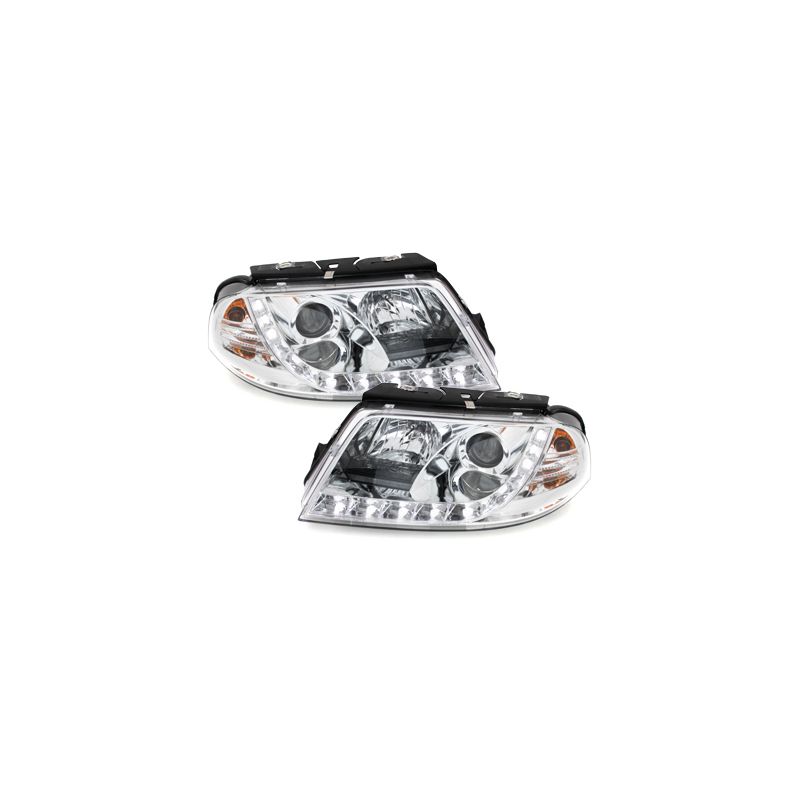 Phares LED DRL VW Passat 3BG 00-04 Chrome