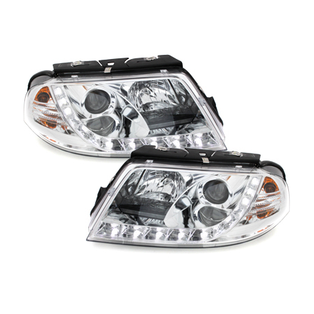 Phares LED DRL VW Passat 3BG 00-04 Chrome